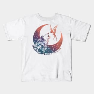 Wolf & Swallow - Moonlight Serenade [OPALINE] Kids T-Shirt